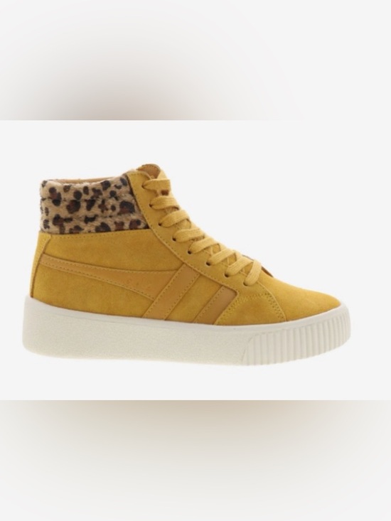 Gola Shoes - Gola Mustard High-Tops with Leopard Accent Size 7